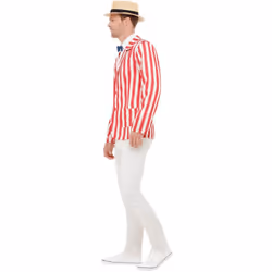 Smiffys Mens 20s Barber Shop Costume Set - L, White/Red