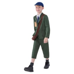 Smiffys Boys World War II Evacuee Costume Set - 7-9 Years, Green