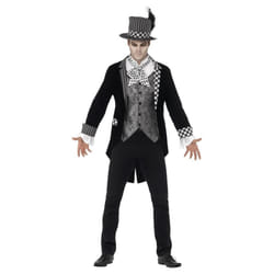 Smiffys Unisex Adult Deluxe Dark Hatter Costume Set - XL, Black/Grey