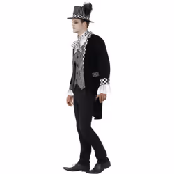 Smiffys Unisex Adult Deluxe Dark Hatter Costume Set - XL, Black/Grey