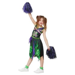 Smiffys Girls Fear Squad Toxic Cheerleader Costume Set - 7-9 Years, Black/Green/Purple