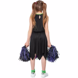 Smiffys Girls Fear Squad Toxic Cheerleader Costume Set - 7-9 Years, Black/Green/Purple