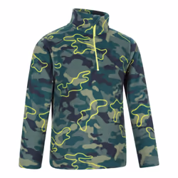 Mountain Warehouse Childrens/Kids Pursuit Camouflage Half Zip Fleece Top - 9-10 Years, Lime