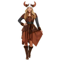 Smiffys Womens/Ladies Viking Barbarian Queen Costume Set - M, Brown