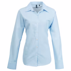 Premier Womens/Ladies Signature Pearlised Oxford Long-Sleeved Shirt - 22 UK, Light Blue