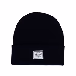 Herschel Elmer Ribbed Beanie - One Size, Solid Black