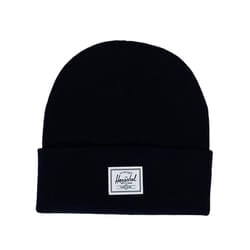 Herschel Elmer Ribbed Beanie - One Size, Solid Black