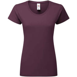 Fruit Of The Loom Womens/Ladies Iconic Ringspun Cotton T-Shirt - XXL, Dark Plum