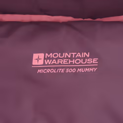 Mountain Warehouse Unisex Adult Right Zip Microlite 500 Midseason Mummy Sleeping Bag - 215cm, Burgundy