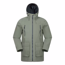 Mountain Warehouse Mens Hastings Long Waterproof Jacket - S, Green