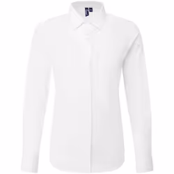 Premier Womens/Ladies Recyclight Poplin Long-Sleeved Shirt - M, White