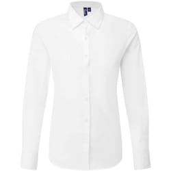 Premier Womens/Ladies Recyclight Poplin Long-Sleeved Shirt - M, White