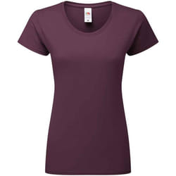 Fruit of the Loom Womens/Ladies Iconic 195 T-Shirt - S, Dark Plum