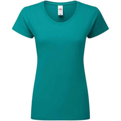 Fruit of the Loom Womens/Ladies Iconic 195 T-Shirt - S, Ocean Teal