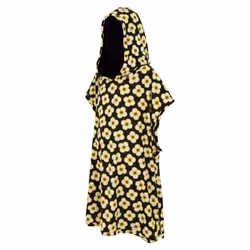 Regatta Girls Orla Kiely Spinning Flower Towelling Robe - 9 Years, Black