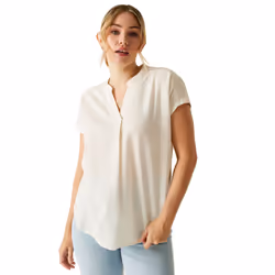 Regatta Womens/Ladies Rianne V Neck Shirt - 12 UK, Light Vanilla