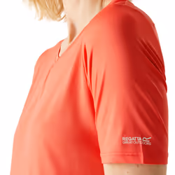 Regatta Womens/Ladies Fingal II V Neck T-Shirt - 20 UK, Peach Bloom