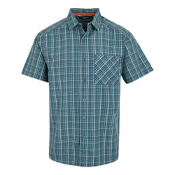 Regatta Mens Mindano IX Checked Short-Sleeved Shirt - M, Stormy Weather/Iceberg/Ash