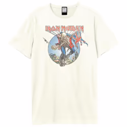 Amplified Unisex Adult Trooper Iron Maiden T-Shirt - S, Vintage White