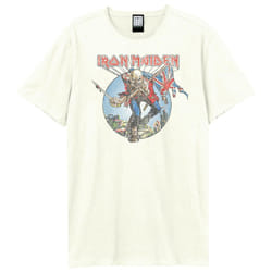 Amplified Unisex Adult Trooper Iron Maiden T-Shirt - S, Vintage White