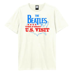 Amplified Unisex Adult First Us Visit The Beatles T-Shirt - XS, Vintage White