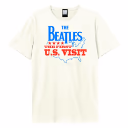 Amplified Unisex Adult First Us Visit The Beatles T-Shirt - XXL, Vintage White