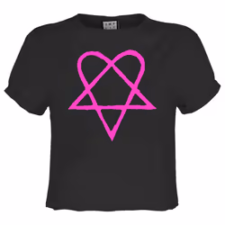 Amplified Womens/Ladies Heartagram HIM Crop Top - L, Charcoal