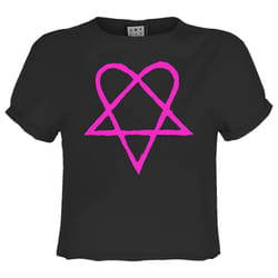 Amplified Womens/Ladies Heartagram HIM Crop Top - L, Charcoal