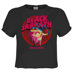Amplified Womens/Ladies Paranoid Black Sabbath Crop T-Shirt - L, Charcoal