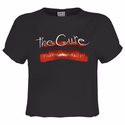 Amplified Womens/Ladies Lips The Cure Crop T-Shirt - L, Charcoal