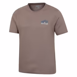 Mountain Warehouse Mens Mountain Peaks T-Shirt - XS, Dark Beige