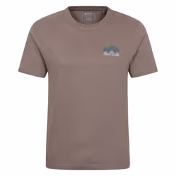 Mountain Warehouse Mens Mountain Peaks T-Shirt - 4XL, Dark Beige
