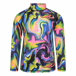Mountain Warehouse Childrens/Kids Abstract Long-Sleeved Rash Top - 5-6 Years, Black