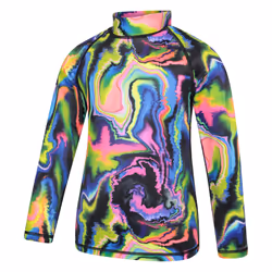 Mountain Warehouse Childrens/Kids Abstract Long-Sleeved Rash Top - 5-6 Years, Black