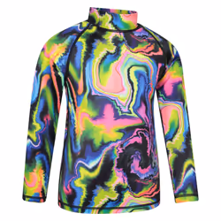 Mountain Warehouse Childrens/Kids Abstract Long-Sleeved Rash Top - 5-6 Years, Black