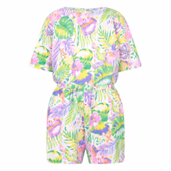 Mountain Warehouse Childrens/Kids Poppy Leaf Print Playsuit - 3-4 Years, Coral