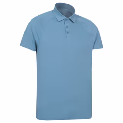 Mountain Warehouse Mens IsoCool Lightweight Polo Shirt - S, Light Blue