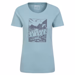 Mountain Warehouse Womens/Ladies Discover St Ives Printed T-Shirt - 16 UK, Blue