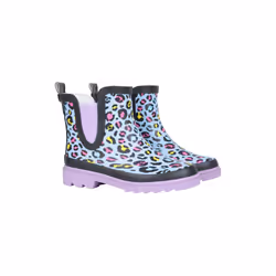 Mountain Warehouse Childrens/Kids Lolly Leopard Print Rubber Wellington Boots - 2 UK, Pink