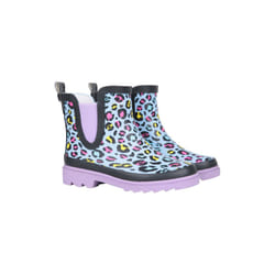 Mountain Warehouse Childrens/Kids Lolly Leopard Print Rubber Wellington Boots - 2 UK, Pink