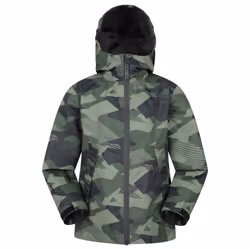 Mountain Warehouse Childrens/Kids Ravine Printed Lightweight Waterproof Jacket - 3-4 Years, Khaki Green