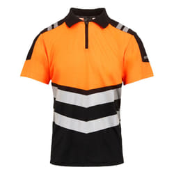 Regatta Mens X-Pro Hi-Vis Polo Shirt - S, Black/Orange