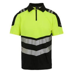 Regatta Mens X-Pro Hi-Vis Polo Shirt - S, Black/Yellow
