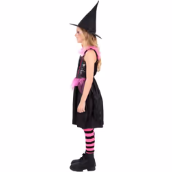 Smiffys Girls Rainbow Web Witch Costume - 4-6 Years, Black