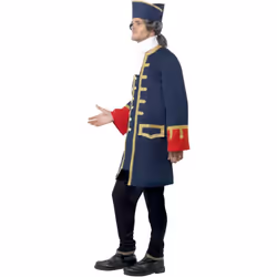 Smiffys Mens Pirate Commander Costume Set - M, Blue/Gold