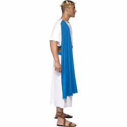 Smiffys Mens Roman Senator Costume Set - L, Blue/White/Gold