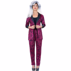 Smiffys Unisex Adult 80s Zebra Print Costume Suit - XL, Pink/Black
