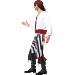 Smiffys Mens Pirate Costume - L, Black/White/Red
