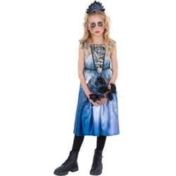 Smiffys Girls Spirit Bride Costume - 7-9 Years, Blue/Black/Grey
