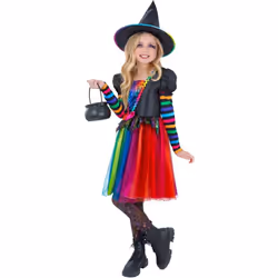 Smiffys Rainbow Witch Costume - 7-9 Years, Multicoloured